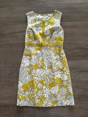 Boden Yellow and White Floral Mini Dress